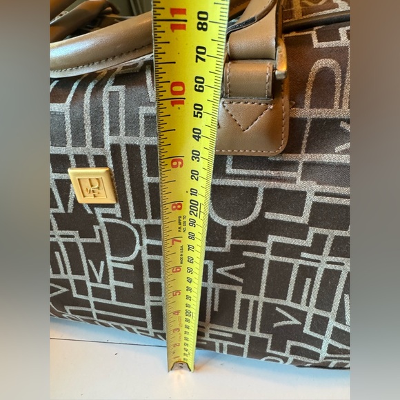 Vintage Diane Von Furstenberg DVF Logo Pattern Overnight Tote Travel Bag - Picture 8 of 11